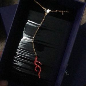Swarovski Y coral pendant